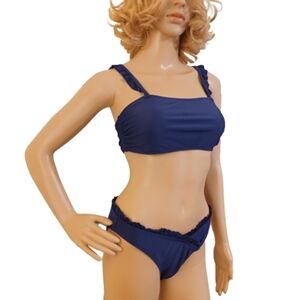 SHEKINI Summer Beach Navy Blue Bikini Swimwear Swimsuit Two Piece Bathingsuit